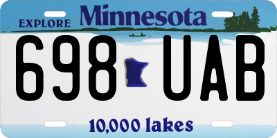 MN license plate 698UAB
