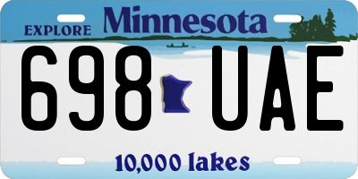 MN license plate 698UAE