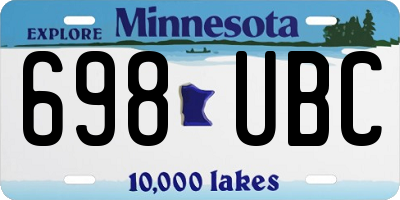 MN license plate 698UBC