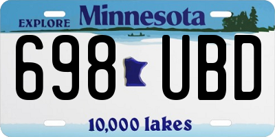 MN license plate 698UBD