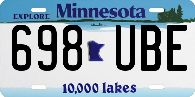MN license plate 698UBE