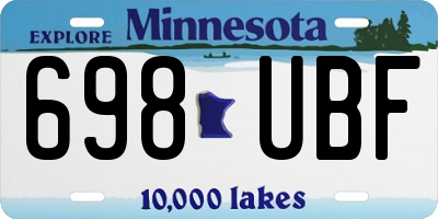 MN license plate 698UBF