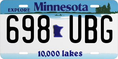 MN license plate 698UBG