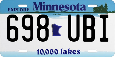 MN license plate 698UBI