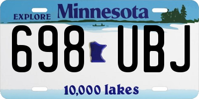 MN license plate 698UBJ