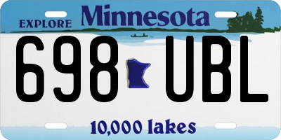 MN license plate 698UBL