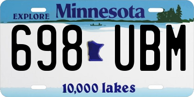 MN license plate 698UBM