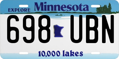 MN license plate 698UBN