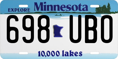 MN license plate 698UBO