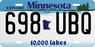 MN license plate 698UBQ