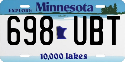 MN license plate 698UBT