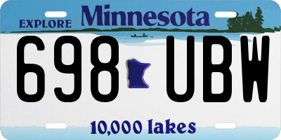 MN license plate 698UBW