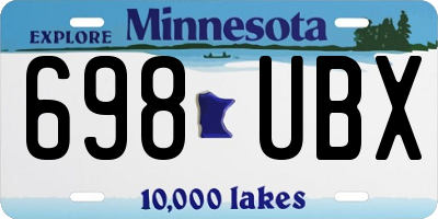 MN license plate 698UBX