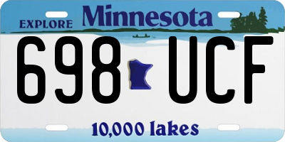 MN license plate 698UCF