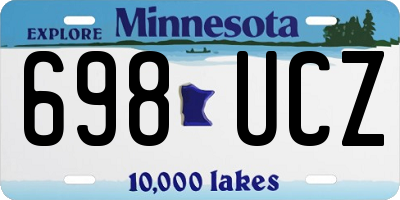 MN license plate 698UCZ