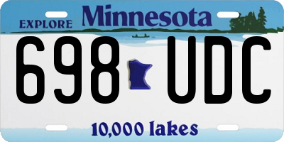 MN license plate 698UDC