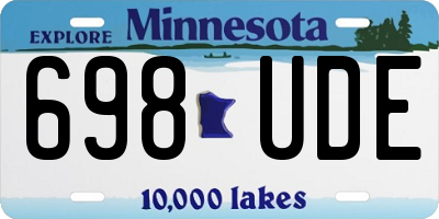 MN license plate 698UDE