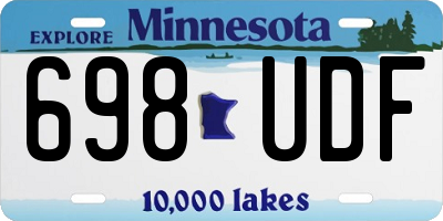MN license plate 698UDF