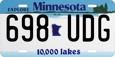 MN license plate 698UDG