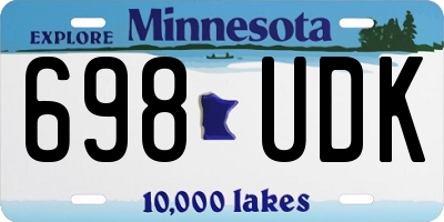 MN license plate 698UDK