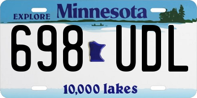 MN license plate 698UDL
