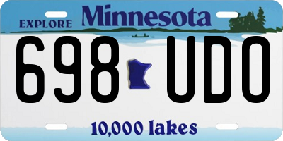 MN license plate 698UDO