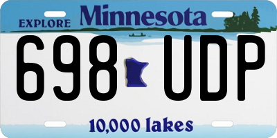 MN license plate 698UDP