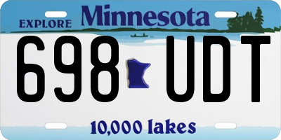 MN license plate 698UDT