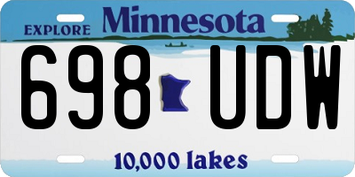 MN license plate 698UDW