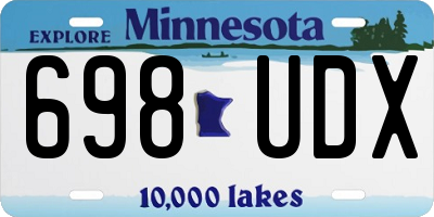 MN license plate 698UDX