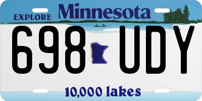 MN license plate 698UDY
