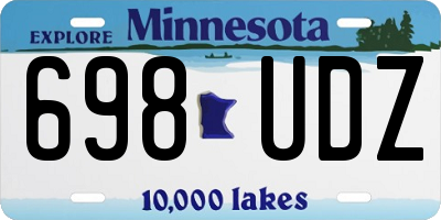 MN license plate 698UDZ