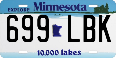 MN license plate 699LBK