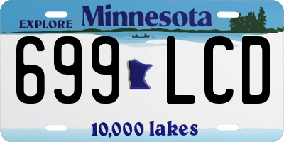 MN license plate 699LCD