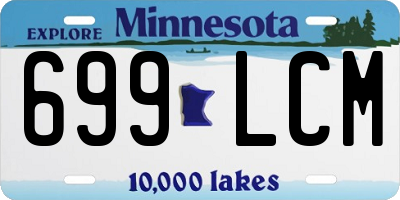 MN license plate 699LCM