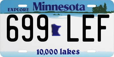 MN license plate 699LEF