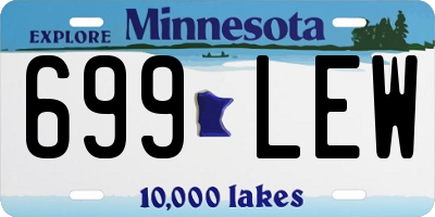 MN license plate 699LEW