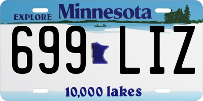 MN license plate 699LIZ