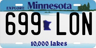 MN license plate 699LON