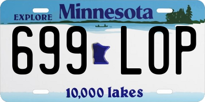 MN license plate 699LOP