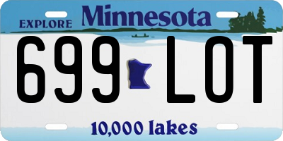 MN license plate 699LOT