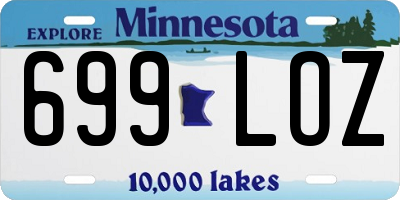 MN license plate 699LOZ