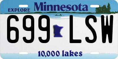MN license plate 699LSW