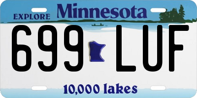 MN license plate 699LUF