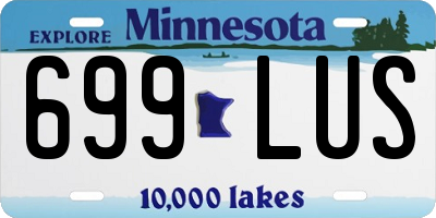 MN license plate 699LUS
