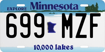 MN license plate 699MZF