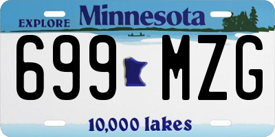 MN license plate 699MZG