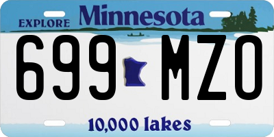MN license plate 699MZO