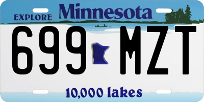 MN license plate 699MZT