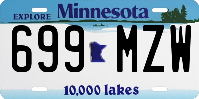 MN license plate 699MZW